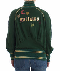 John Galliano Grüner Mock-Zip Cardigan Sweatshirt Pullover Jacke