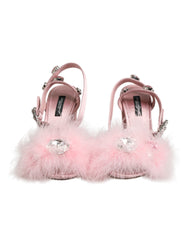 Dolce & Gabbana Pinke Pailletten-Riemchensandalen