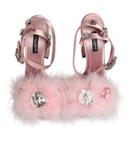 Dolce & Gabbana Pinke Pailletten-Riemchensandalen