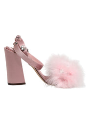 Dolce & Gabbana Pinke Pailletten-Riemchensandalen