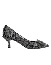 Dolce & Gabbana Zilveren Kanten DG Amore Hakpumps Schoenen