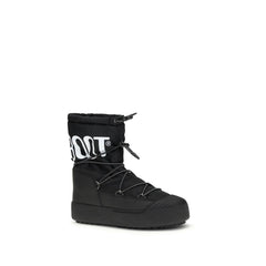 Moon Boot Black Nylon Lace-Up Boots