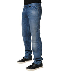 Verri Blue Washed Cotton Regular Fit Herren Jeanshose