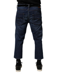 Vivienne Westwood Blue Mid Waist Baumwolle Herren Cropped Jeans