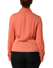 Emporio Armani Orange Hemd mit Kragen und langen Ärmeln