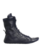 Dolce & Gabbana Dunkelblaue Wadenhohe Stiefel aus Hirschleder
