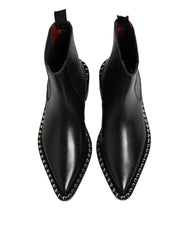 Dolce & Gabbana Chelsea Ankle Boots mit Nieten, schwarz