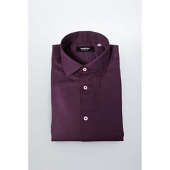 Baldinini Trend Purple Cotton Men Shirt