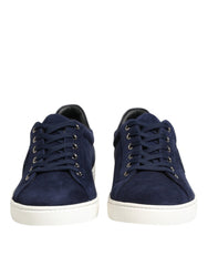 Dolce & Gabbana Blaue Leder-Sneakers aus Wildleder (Low Top)