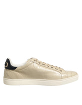 Dolce & Gabbana Beige London Low Top Leder-Sneaker Schuhe