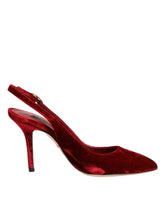 Dolce & Gabbana Rode Suède Hoge Hakken Slingbacks Sandalen Schoenen