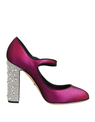 Dolce & Gabbana Pink Strass Mary Janes Pumps Schuhe
