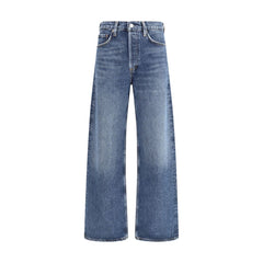 Agolde Blue Cotton Straight-Leg Jeans