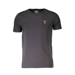Aeronautica Militare Schwarzes Baumwoll-T-Shirt für Herren