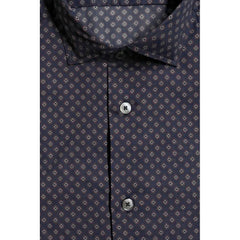 Bagutta Blue Cotton Men's Slim Fit Shirt