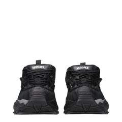 Versace Black Leather Athletic Sneakers