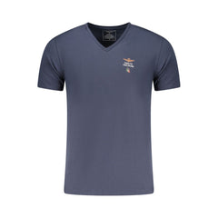 Aeronautica Militare Blaues Baumwoll-T-Shirt für Herren