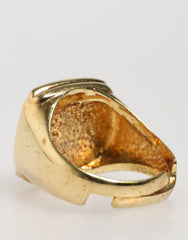 Dolce & Gabbana Verstellbare Ringe aus goldfarbenem Messing mit schwarzem Emaille-Buchstaben „J“