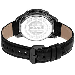 Just Cavalli Schwarze Lederuhr