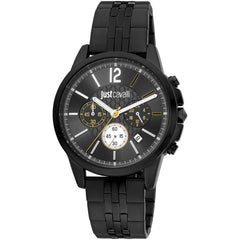 Just Cavalli Schwarze Armbanduhr aus Edelstahl