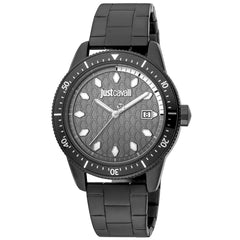 Just Cavalli Schwarze Edelstahl-Dresswatch