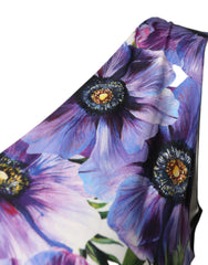 Dolce & Gabbana Plissiertes Midikleid mit lila Anemonenmuster