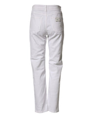 Dolce & Gabbana Weiße Distressed Baumwoll-BOYFRIEND-Jeans
