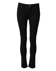 Dolce & Gabbana Schwarze Skinny Mid Waist Jeans aus Baumwolle