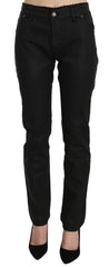 John Galliano Schwarze Mid Waist Skinny Jeans aus Baumwolle