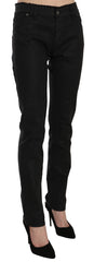 John Galliano Schwarze Mid Waist Skinny Jeans aus Baumwolle