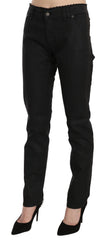 John Galliano Schwarze Mid Waist Skinny Jeans aus Baumwolle