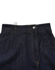 Dolce & Gabbana Dark Blue Cotton A-line Denim Midi Skirt