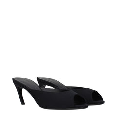 Die Attico Black Fabric flachen Sandalen