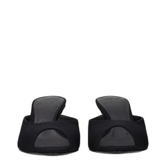 Die Attico Black Fabric flachen Sandalen