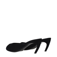 Die Attico Black Fabric flachen Sandalen