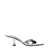 The Attico Gray Leather Flat Sandals