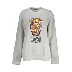 Cavalli Class Grigio Polyester Damen Sweatshirt