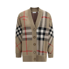 Burberry Beigefarbene Polyester-Strickjacke
