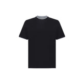 Brunello Cucinelli Black Cotton T-Shirt
