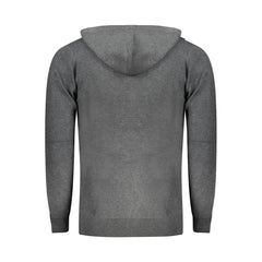 Norway 1963 Gray Polyester Men's Hooded Cardigan