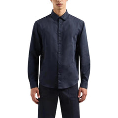 Armani Exchange Blaues Baumwoll-Kleidhemd