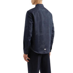 Armani Exchange Blaues Baumwoll-Kleidhemd