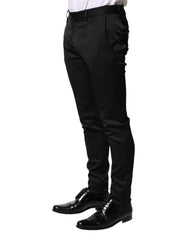 Dolce & Gabbana Schwarzes Viskosekleid Formelle Herrenhose