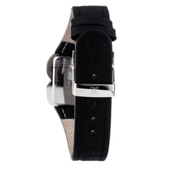 Laura Biagiotti Schwarze Lederarmbanduhr