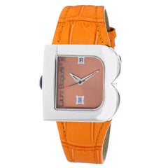 Laura Biagiotti Armbanduhr mit orangefarbenem Lederarmband