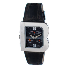 Laura Biagiotti Schwarze Lederarmbanduhr