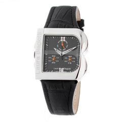 Laura Biagiotti Schwarze Lederarmbanduhr
