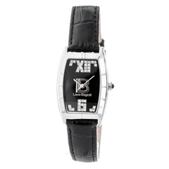 Laura Biagiotti Schwarze Lederarmbanduhr