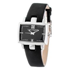 Laura Biagiotti Schwarze Lederarmbanduhr