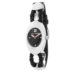 Laura Biagiotti Schwarze Lederarmbanduhr